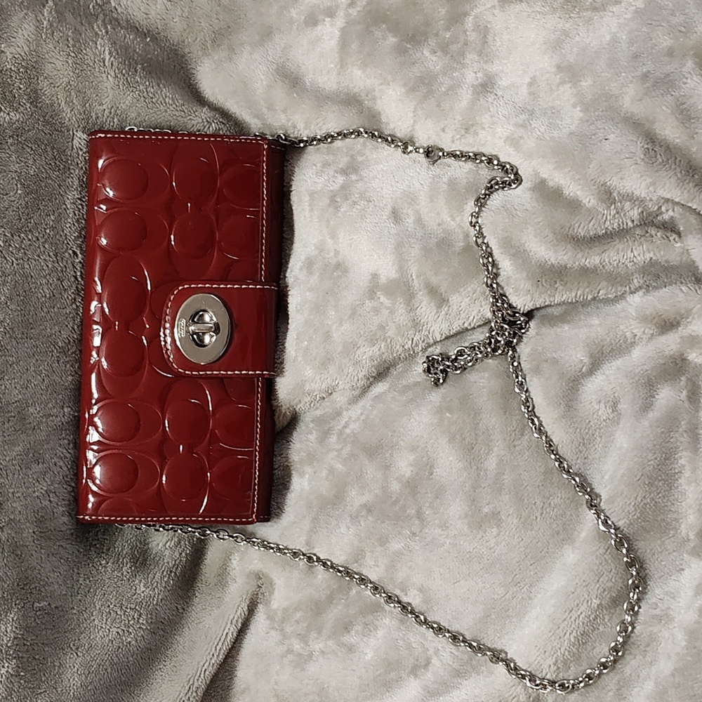 Coach Red Embossed Wallet - Picture 11 of 12